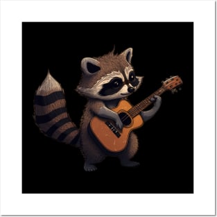 Raccoon's serenade Posters and Art